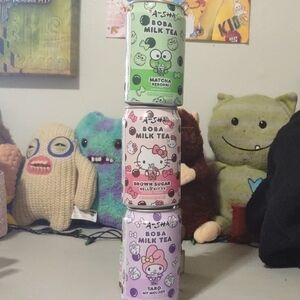 Hello Kitty Boba Milk Tea Set - Matcha, Brown Sugar, Taro